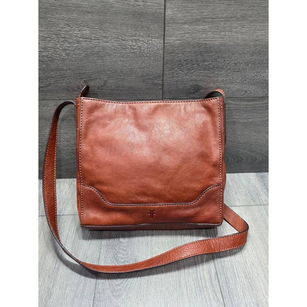 Frye Melissa Leather Crossbody Bag Rich Brown cognac Medium B000700